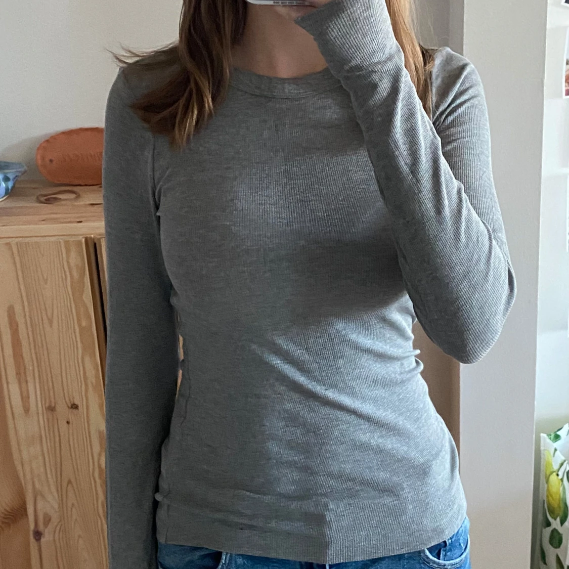 grå långärmad tröja från h&m - 90