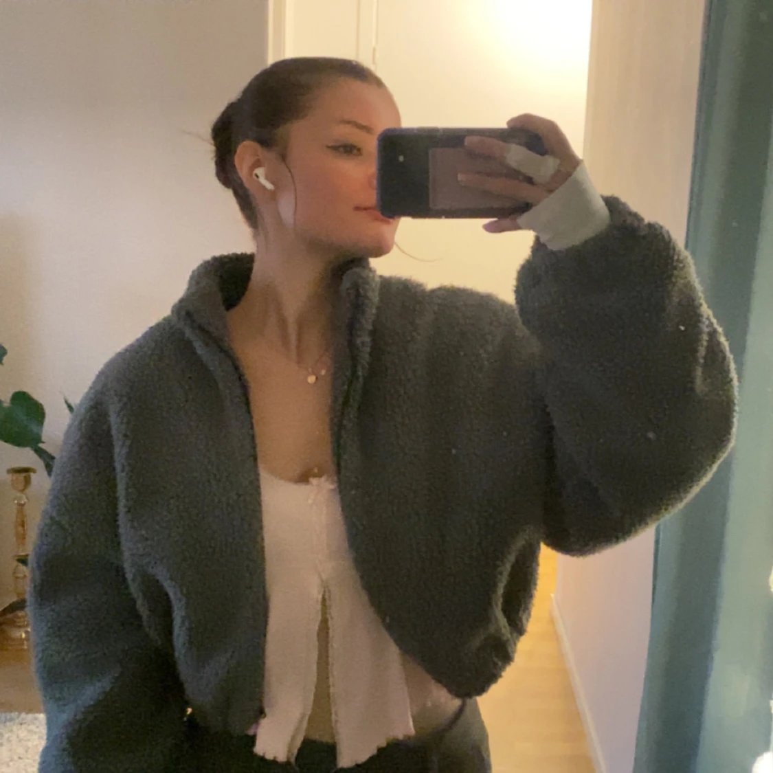 Grå teddyjacka - 90