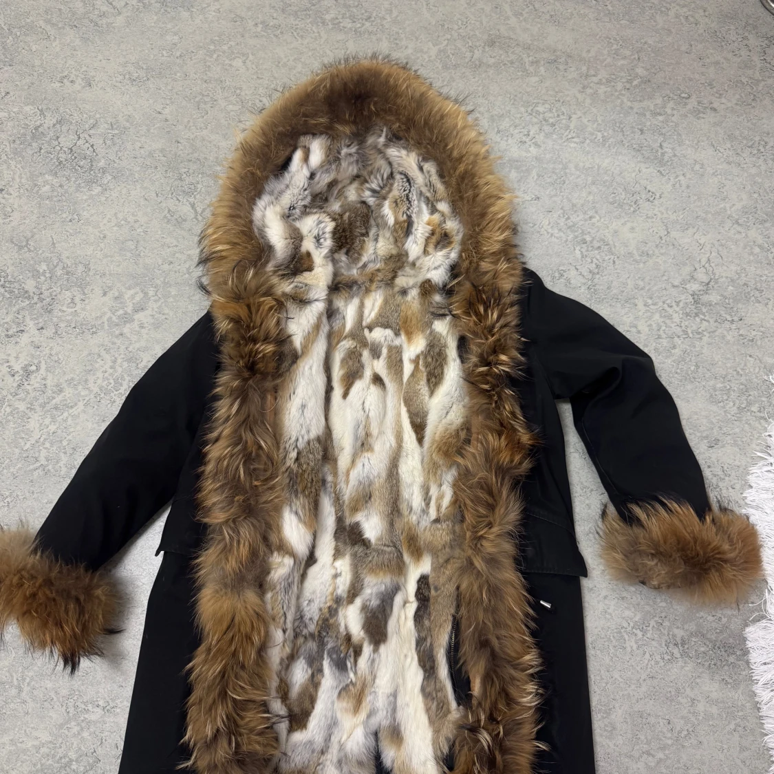 Vinterjacka, Parka, med äkta räv- och kaninpäls - 90