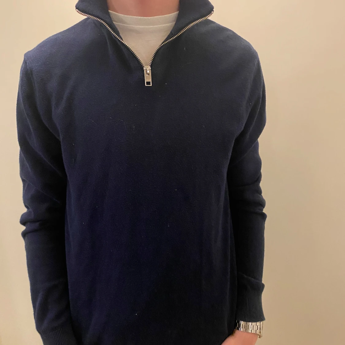 Mörkblå halfzip från Jack and Jones