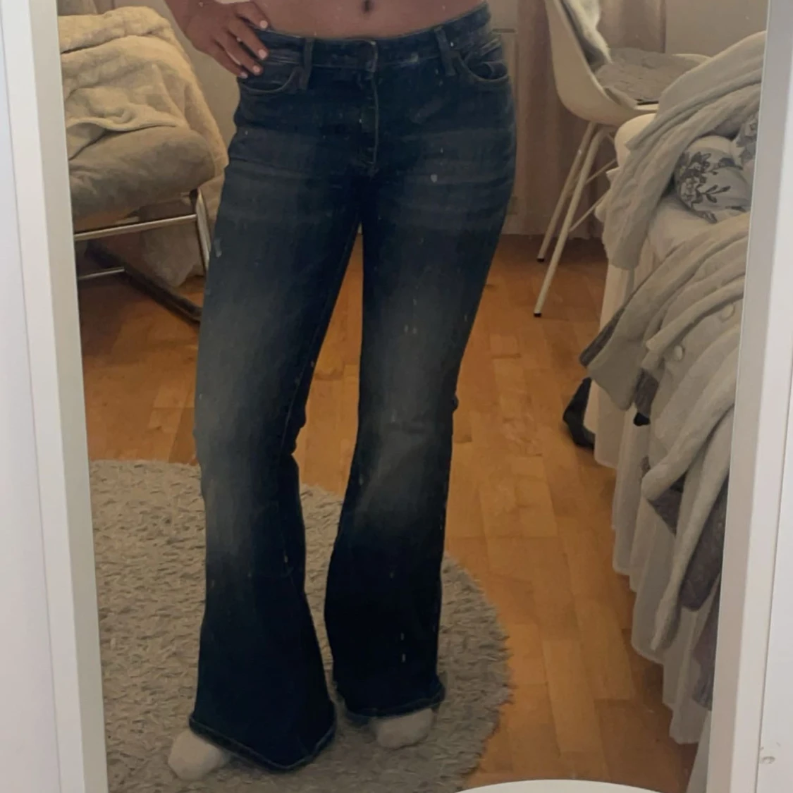 Blå bootcut jeans crocker