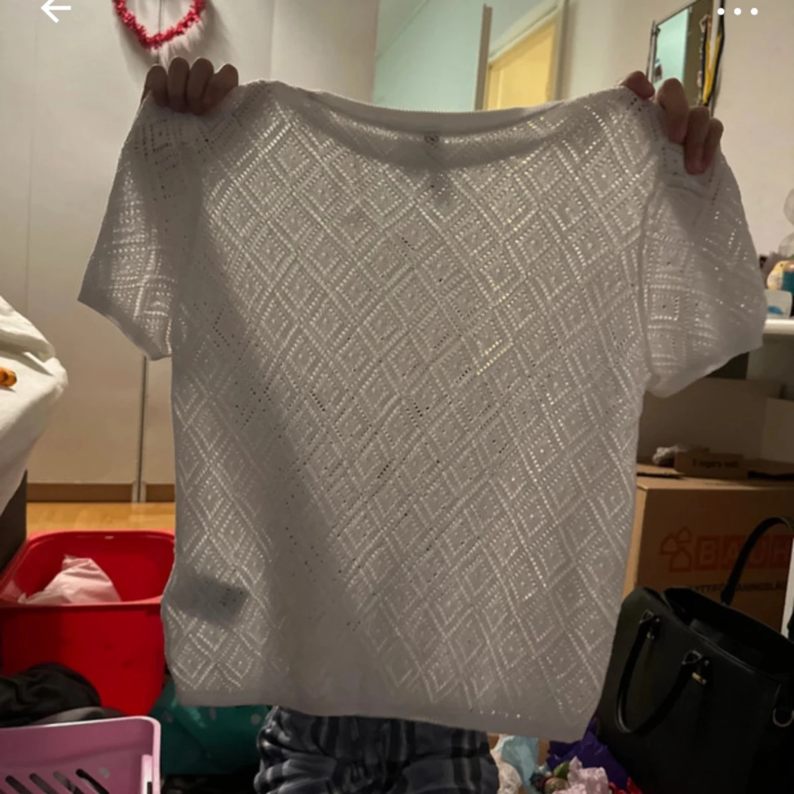 Vit stickad topp från H&M Divided - 90