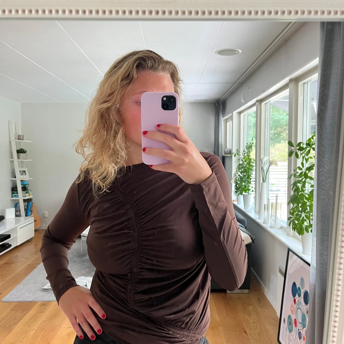 Brun långärmad topp - 90