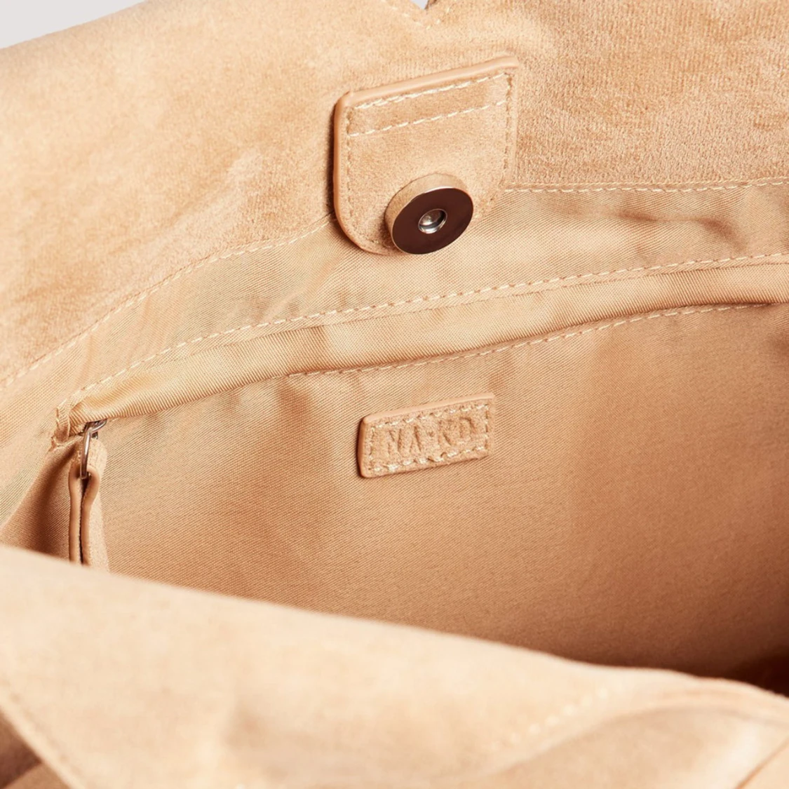 Beige axelväska i mocka - 3