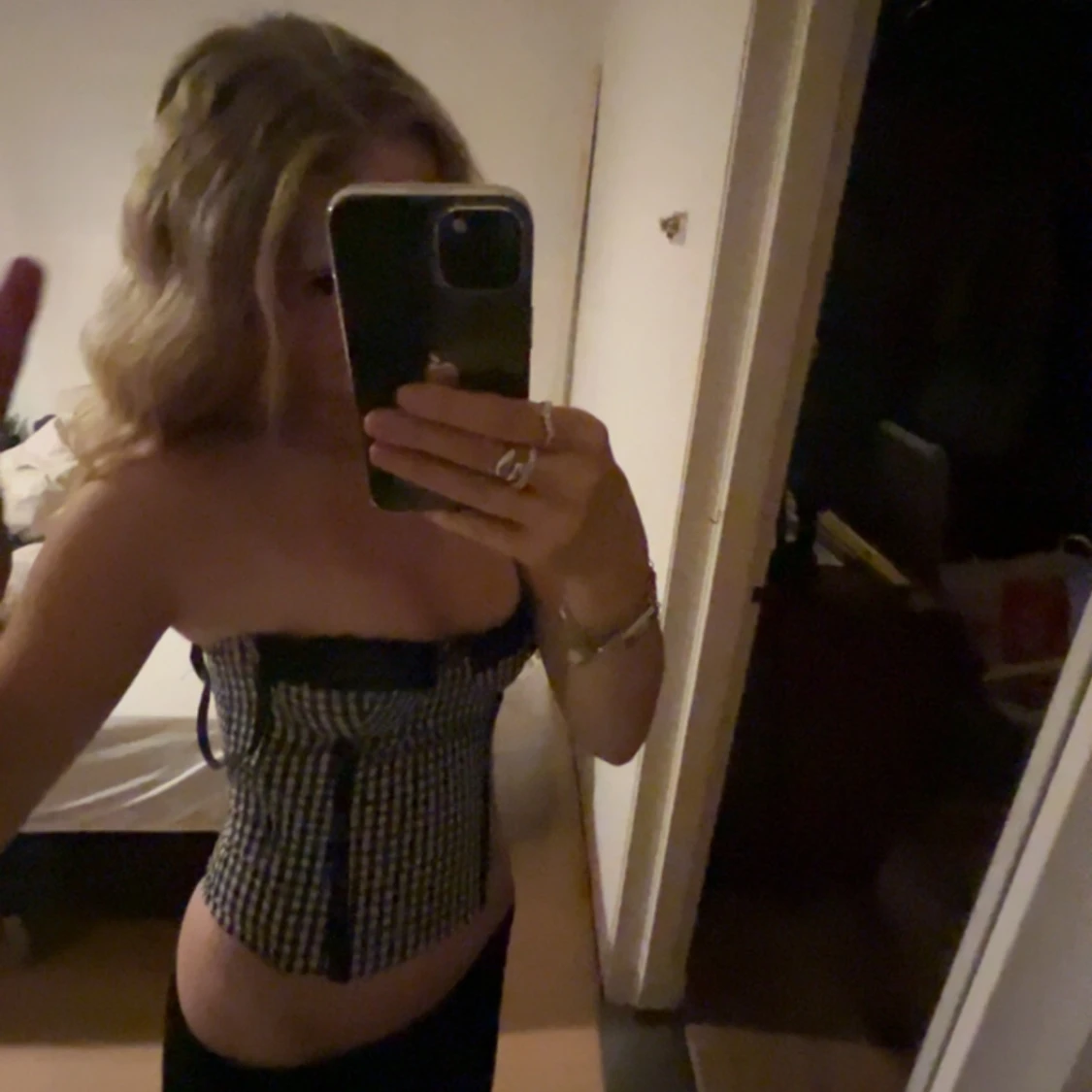 Svartvit rutig korsett!