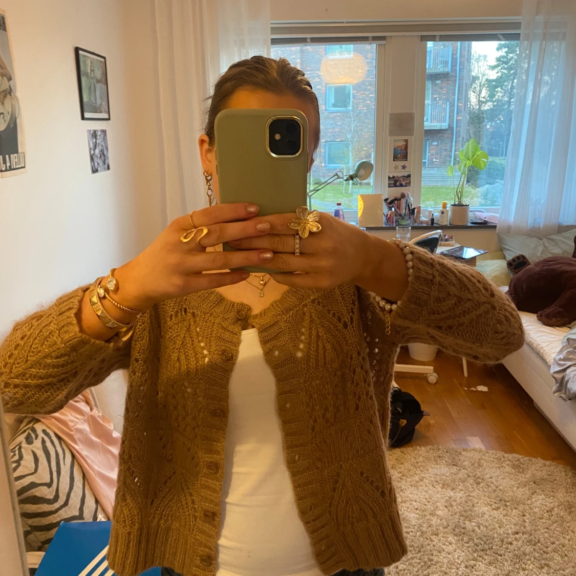 Brun stickad kofta - 2