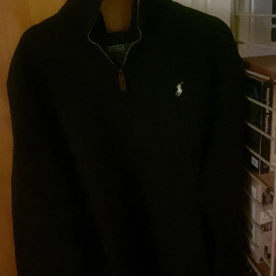 Ralph lauren halfzip svart 