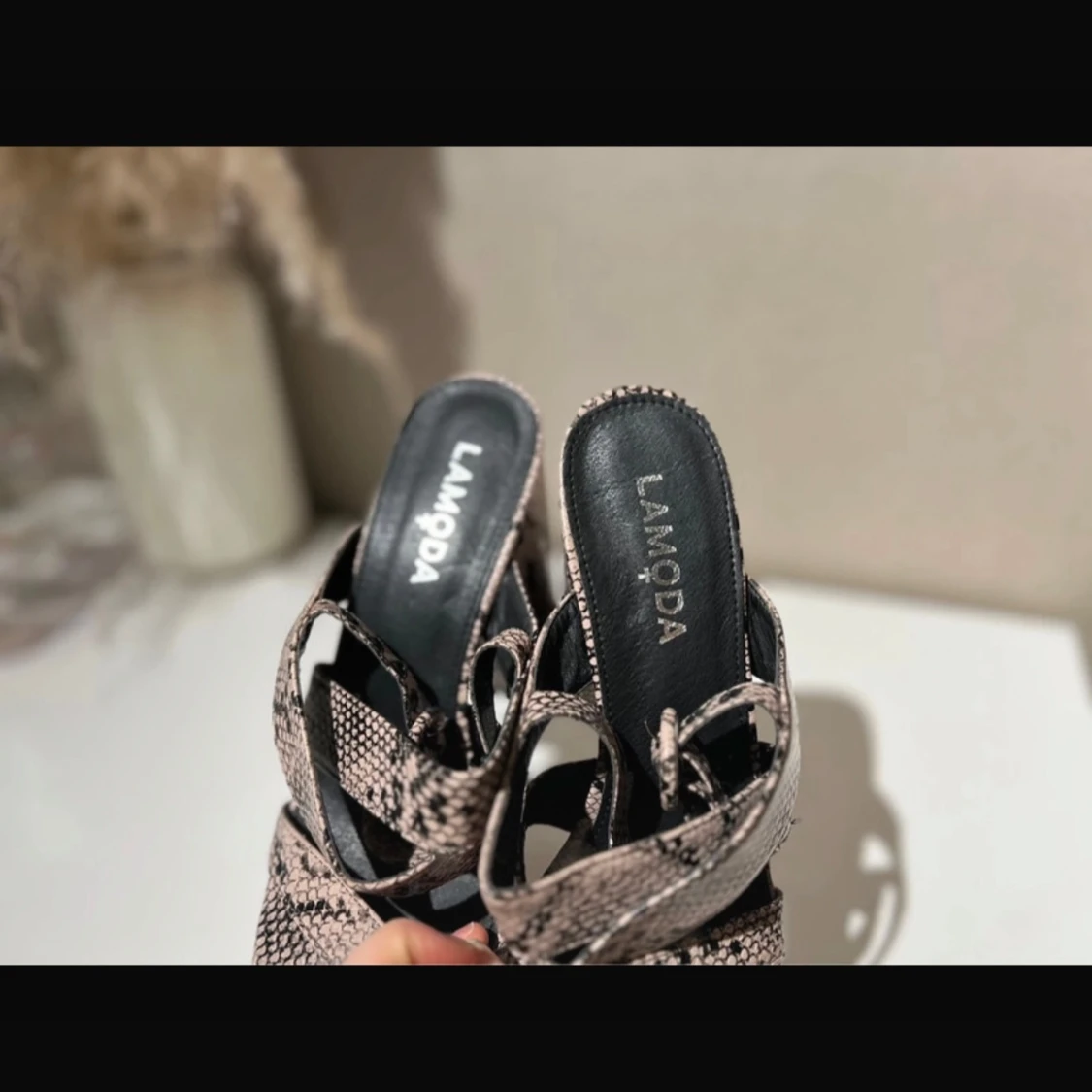 Lamoda Snake Platform Heeled Sandals - 93