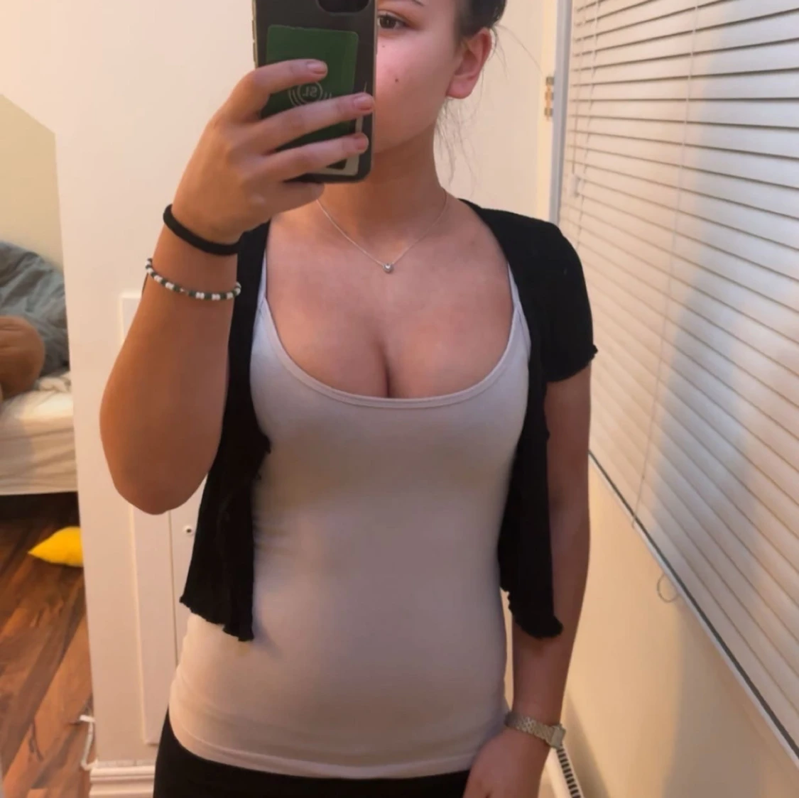 Svart ribbad bolerotopp / kofta - 1