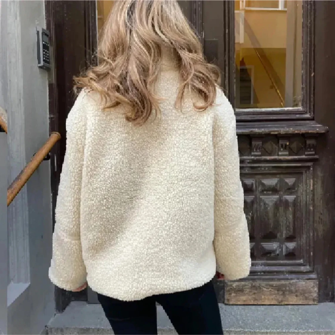 Beige teddyjacka - 1