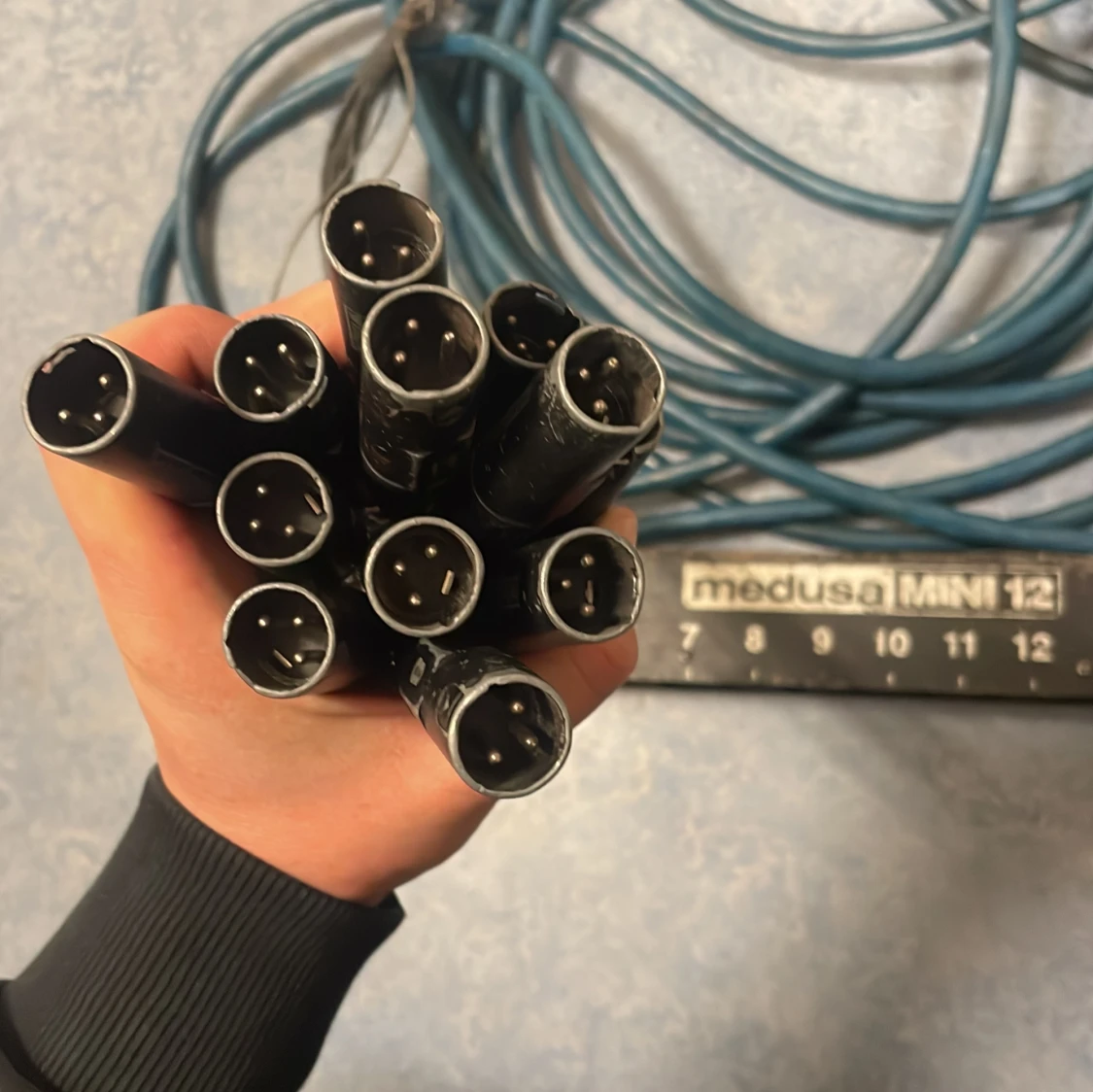 Whirlwind Medusa Mini 12 Low Profile Audio Drop Snakes 25 ft - Black (MS12MNR025) - 92