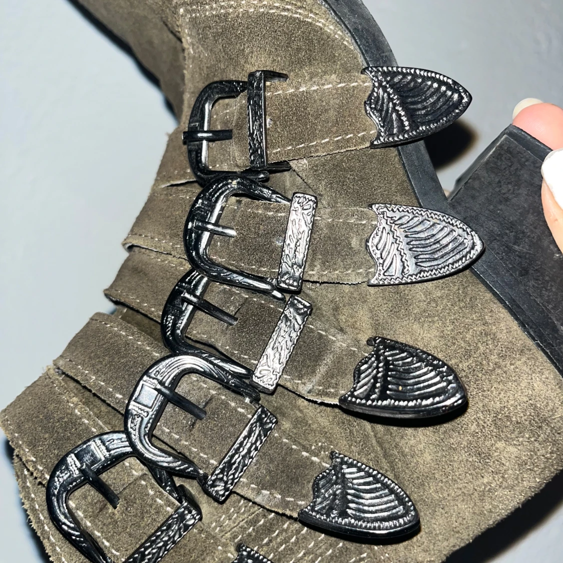 Bruna Pavement mocka boots med spännen - 90