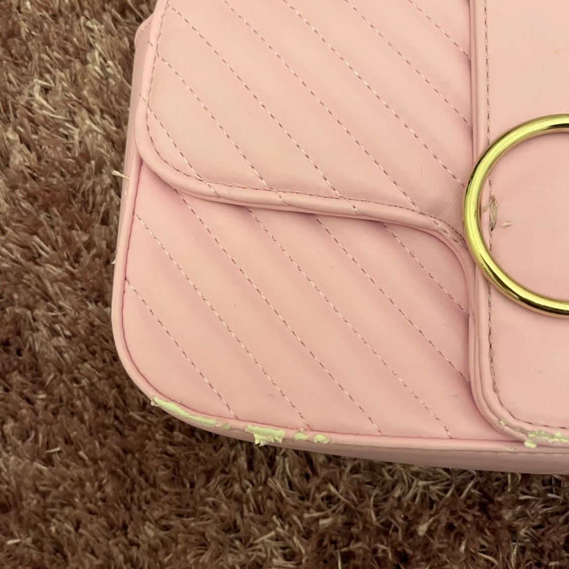 Rosa quiltad axelväska - 93