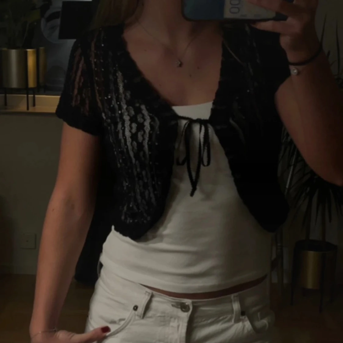 Svart bolerotopp i spets  - 92