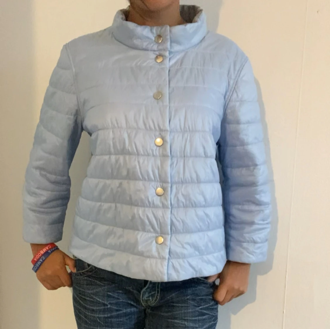 Trekvartsärmad dubbelsidig hernoliknande jacka - 92