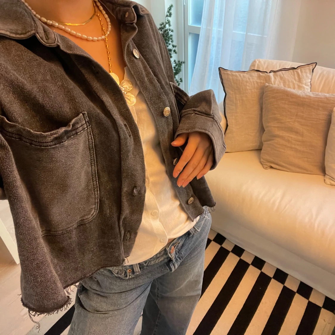 Grå jeansjacka från Zara - 90