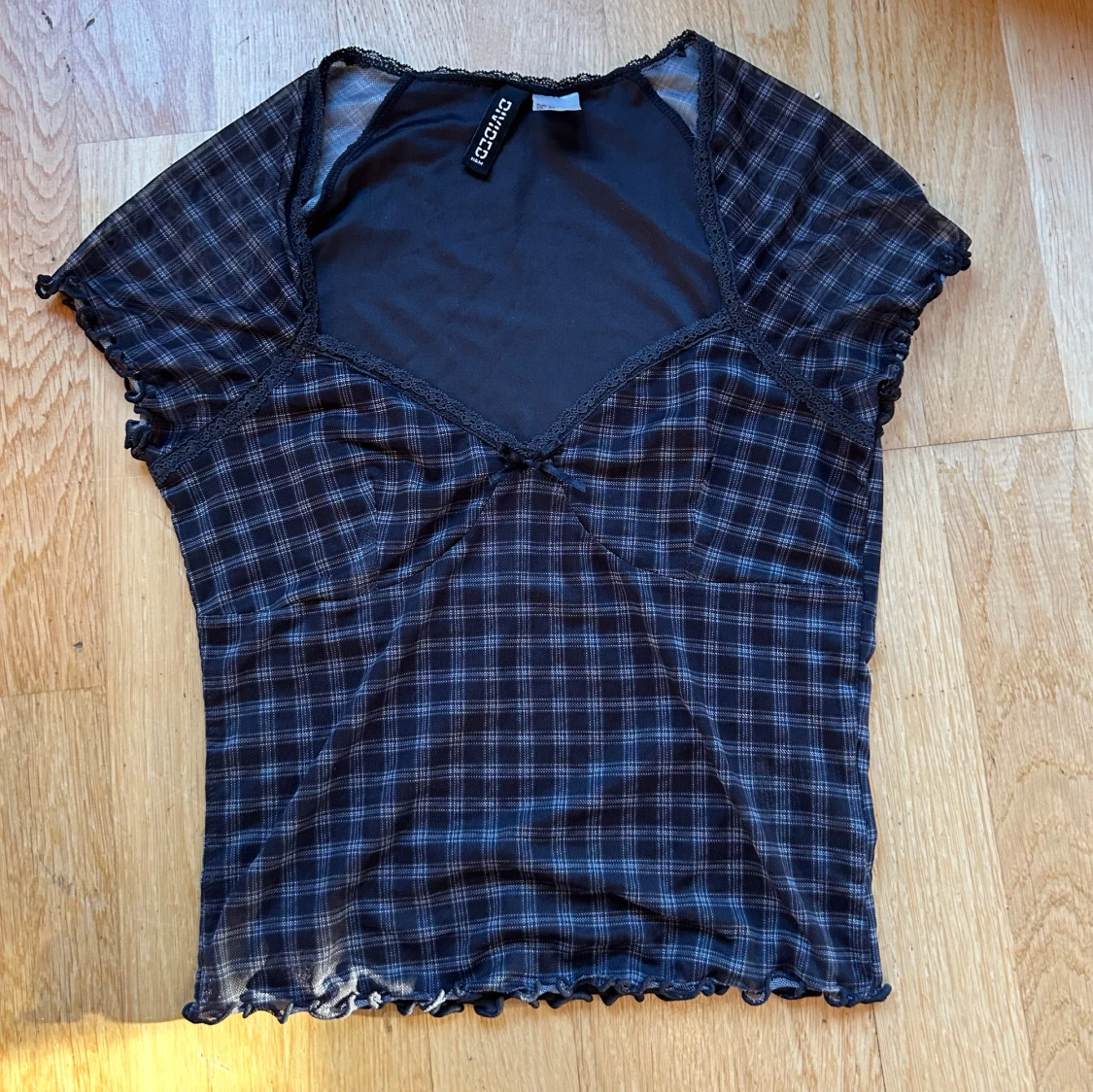 Svart rutig topp från h&m