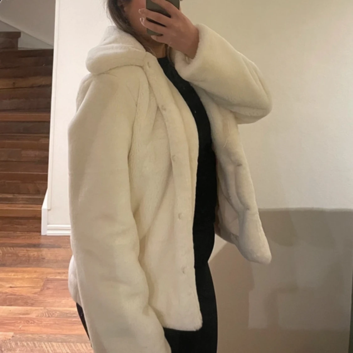 Vit pälsjacka  - 90