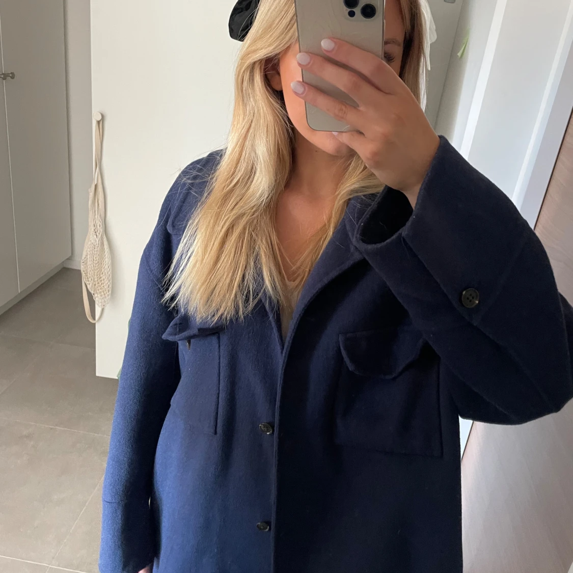 Marinblå kappa/höstjacka - 90