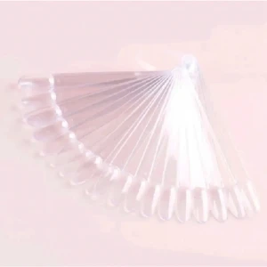 Nagelprovstavar - 24st nagelprovstavar med ring genomskinlig solfjädersformad Nagelkonst🫶