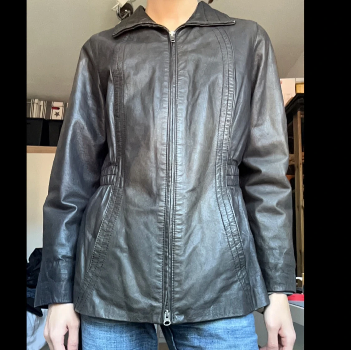 Jofama svart läderjacka 