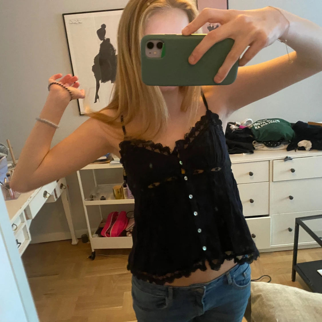 Svart spetslinne - 90