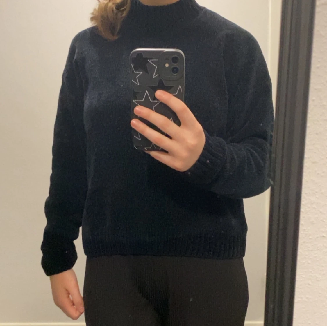 Mörkgrå stickad tröja - 90