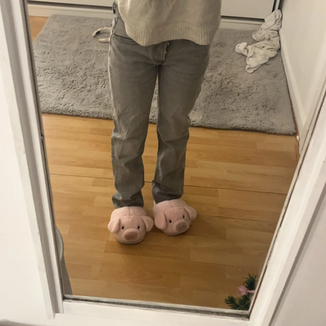 Grå jeansbyxor - 90