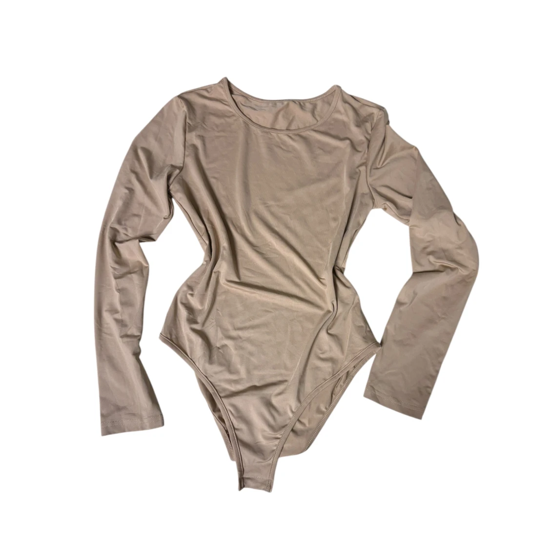 Beige långärmad bodysuit