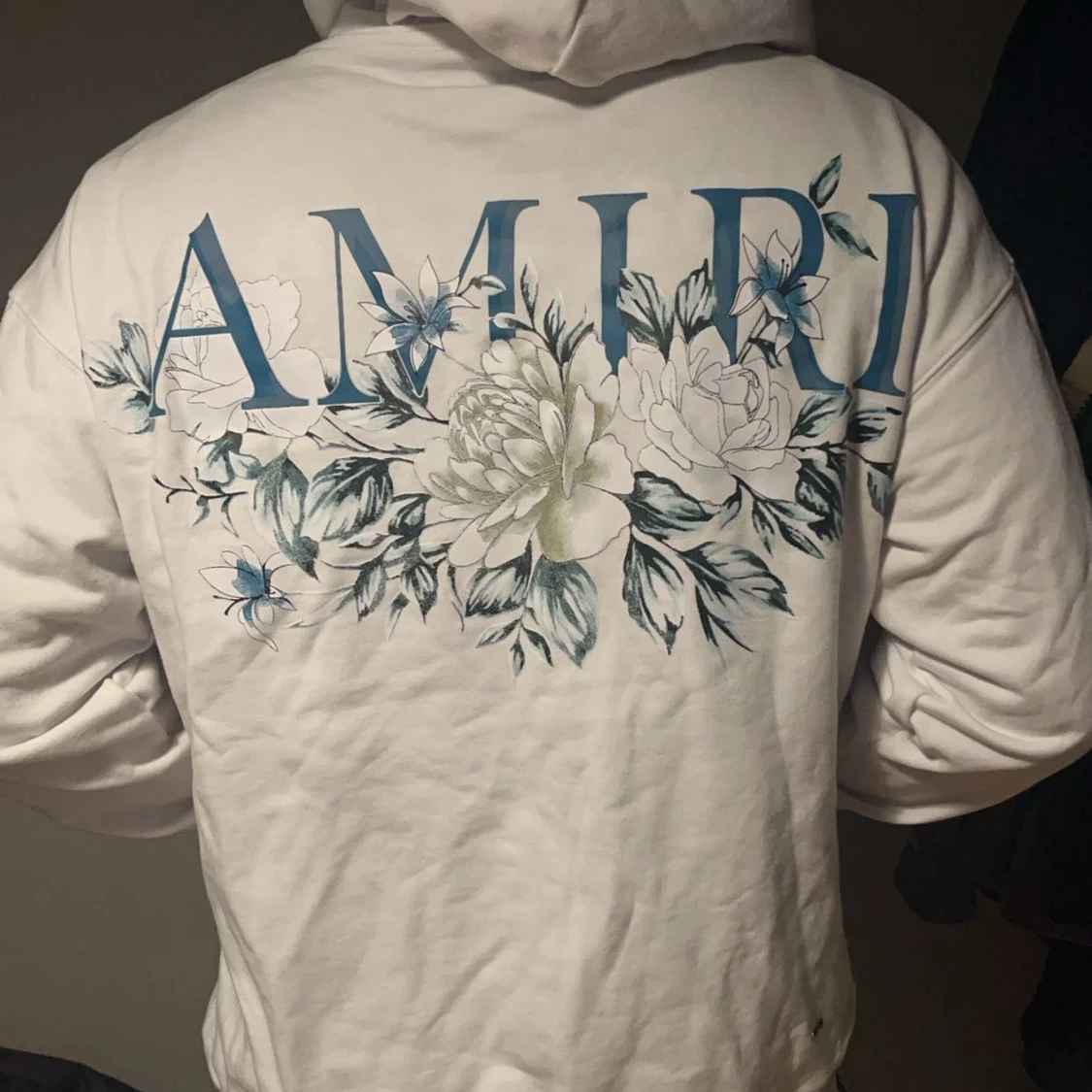 Vit hoodie från Amiri med blommönster - 1