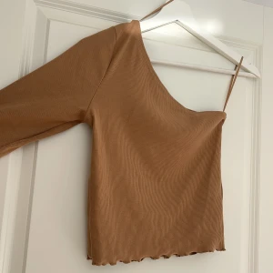 One Shoulder topp - One Shoulder topp från Gina, i en kanelbrun färg, sitter superfint på Strl S Pris 50kr