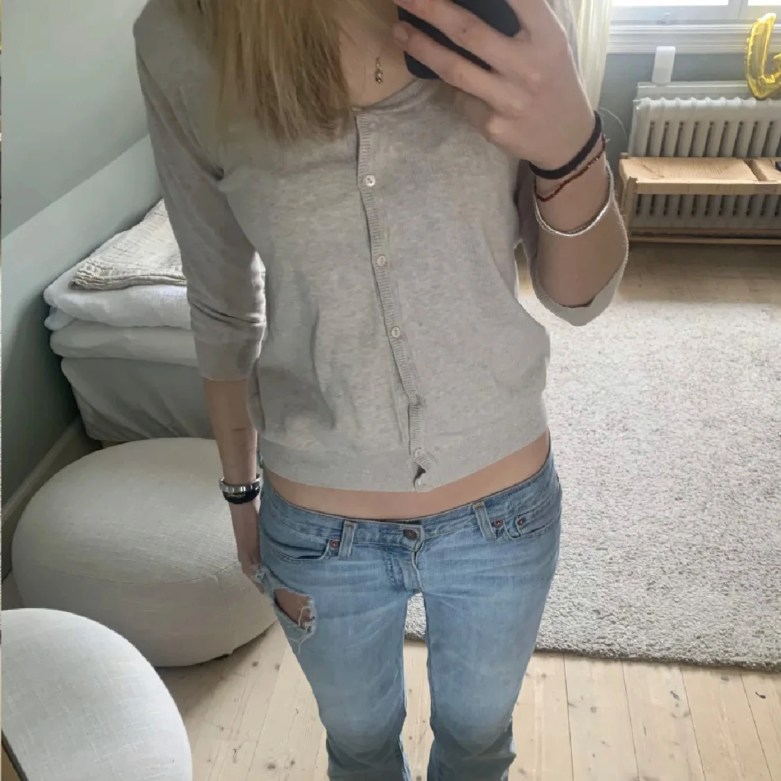 Trekvartsärmad kofta - 90