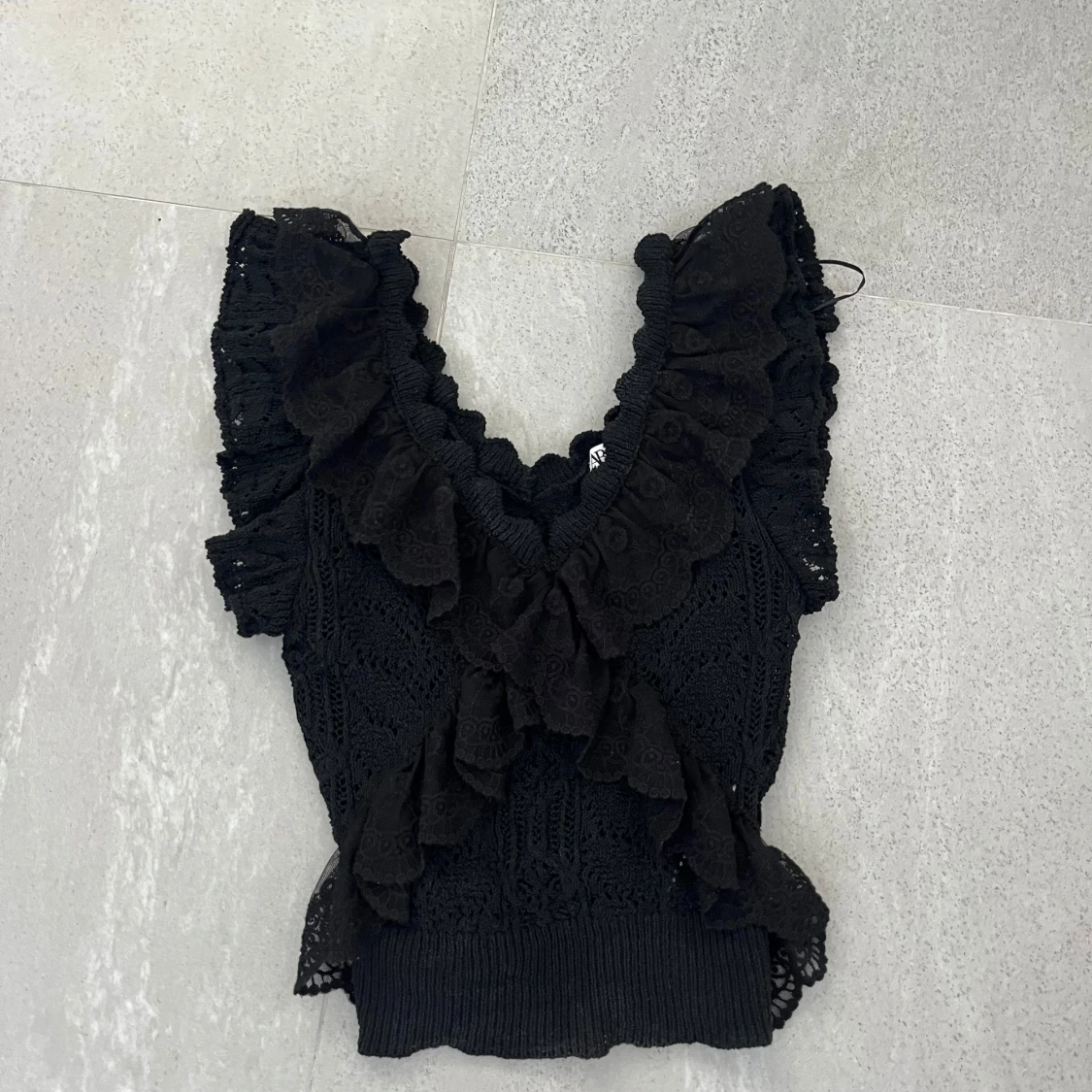 Svart spetsblus från Zara