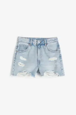 Blåa jeansshorts med hög midja från H&M, bra skick!💙