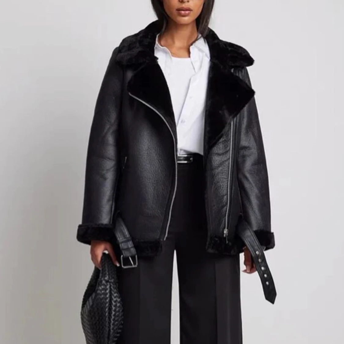 skinnjacka med fluff!  - 91