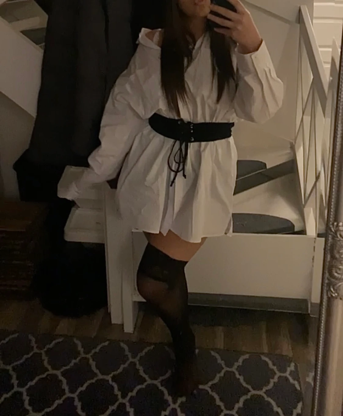 Oversized skjortklänning