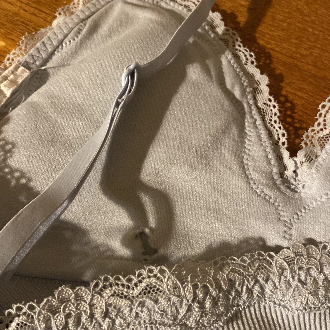 Ljusblå BH/topp med spets - 91