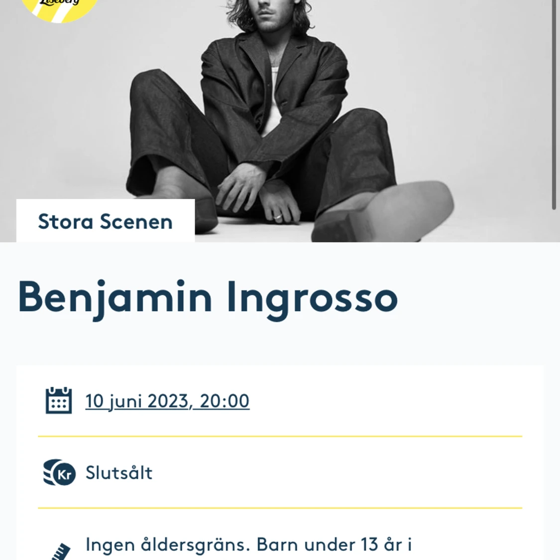 Benjamin Ingrosso biljett sökes