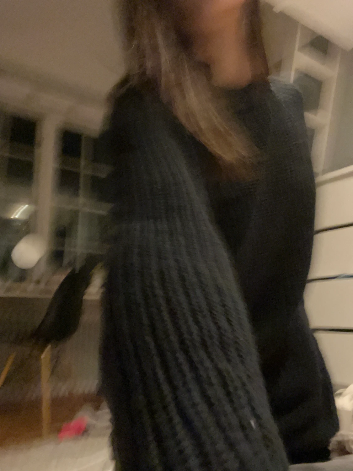 Stickad tröja svart - 90