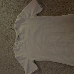vit t-shirt  - Så fin vit T-shirt från zara med silvriga detaljer💓 i storlek S