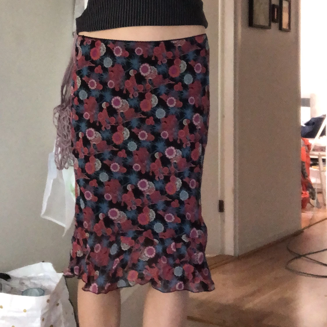 Midi kjol blommig - 91