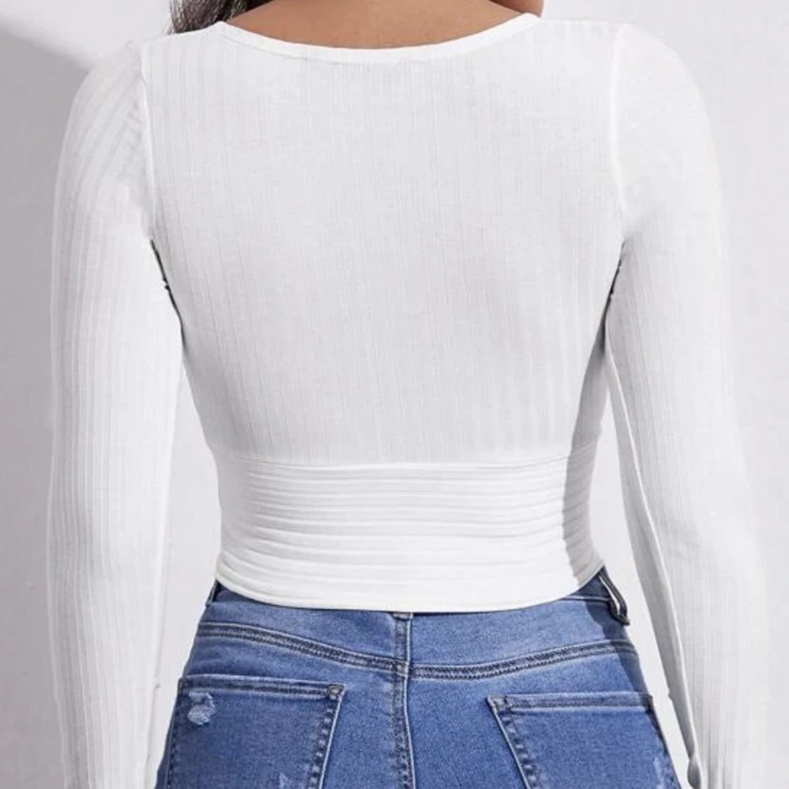 vit långärmad tröja - 90