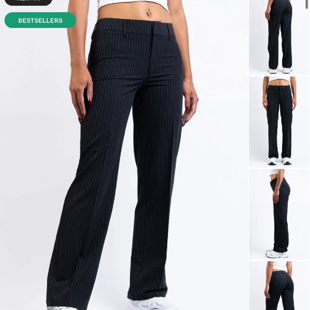 Randiga kostymbyxor från madlady i 38 tall, köpte precis men knappt använda❤️. Jeans & Byxor.