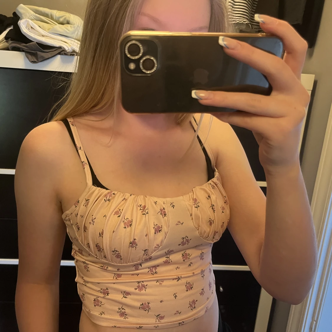 Peach färgat linne - 90