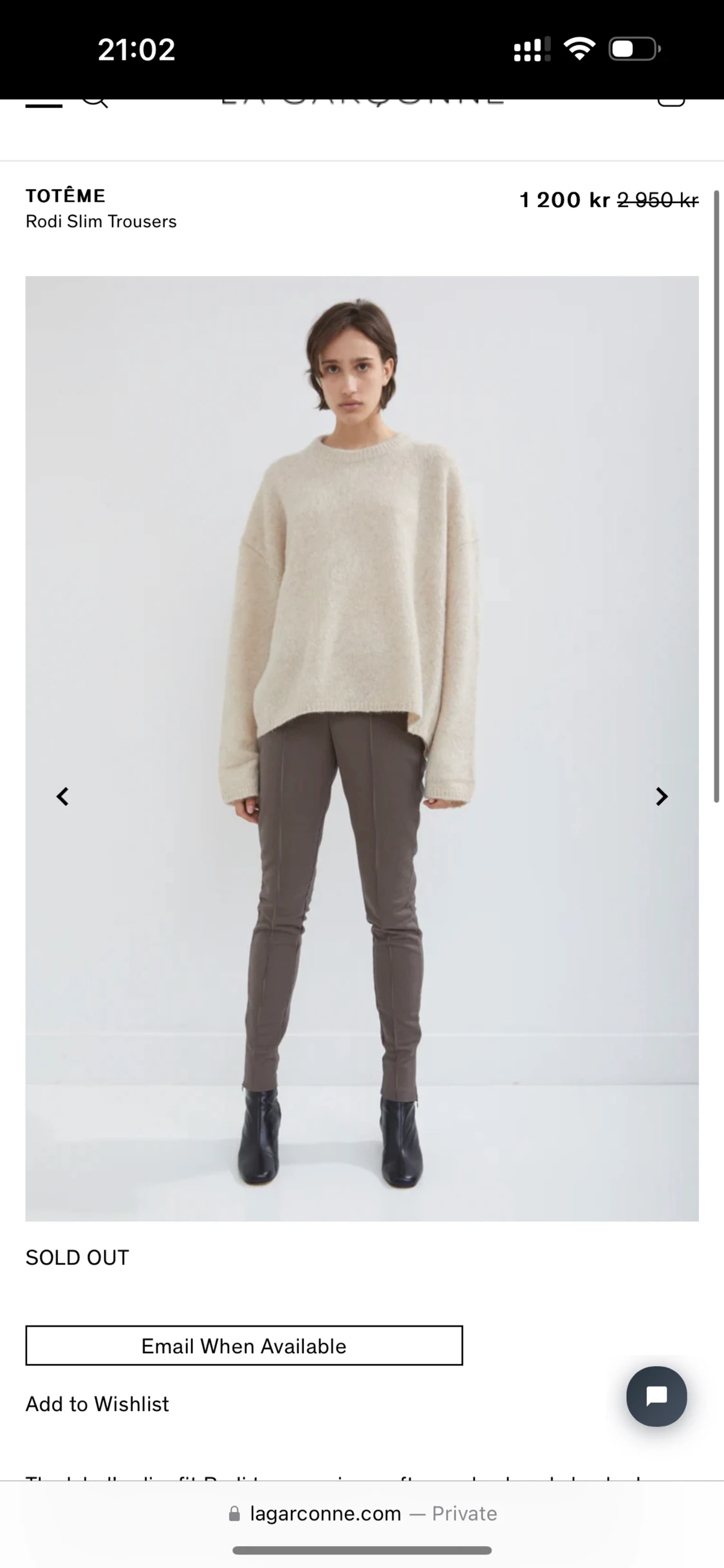 Toteme rodi high wasted trousers 