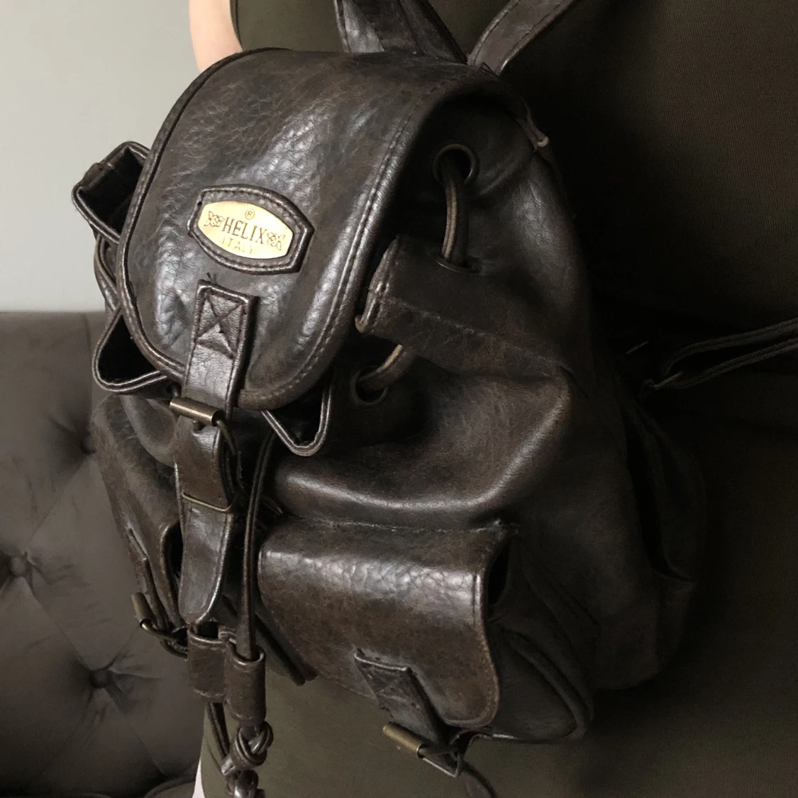 Brun Italiensk läder ryggsäck - 90