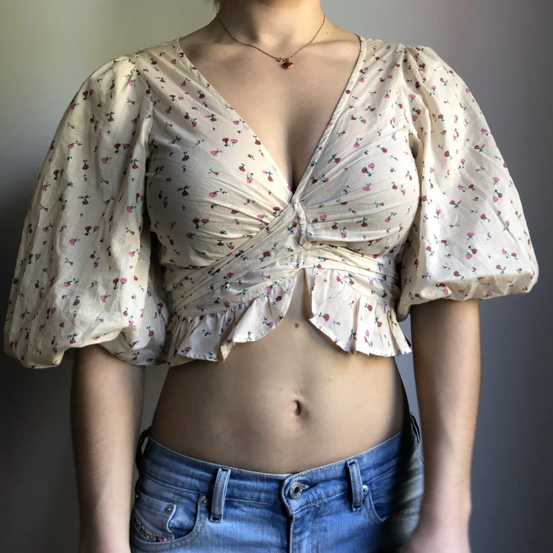 Blus i blomtryck - 90