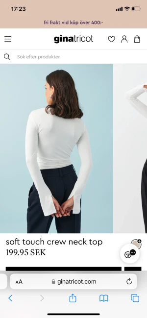 Vit tröja - Säljer denna super fina populära tröja från gina som tyvärr inte kommer till användning då den e lite stor. Super bra skick, använd fåtal gånger.