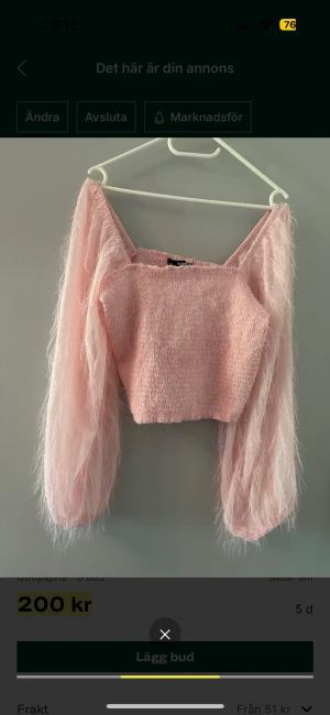 Rosa glittrig topp - Oanvänt