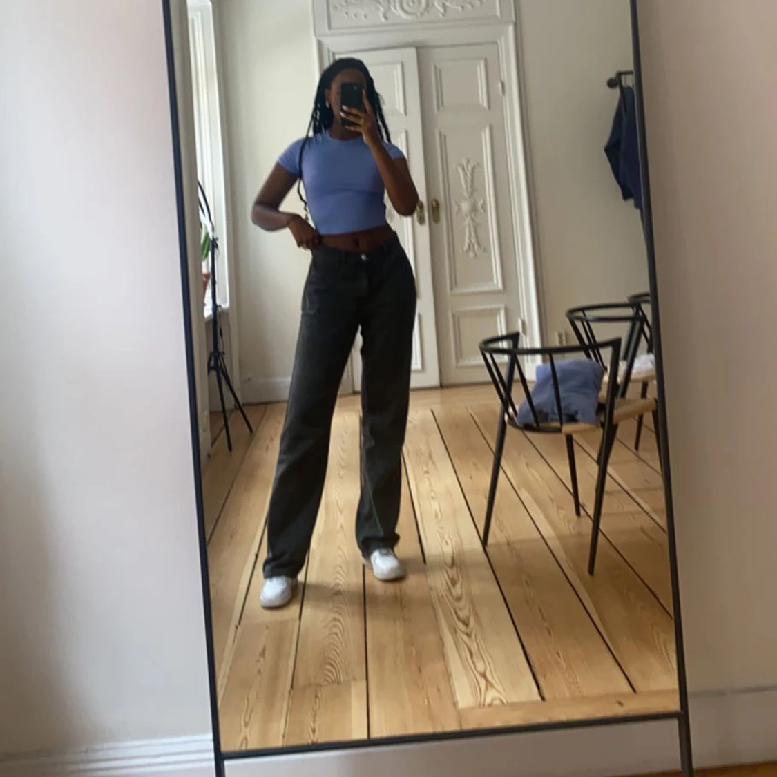 Snygga långa gråa jeans  - 90